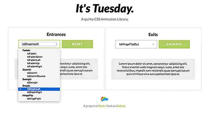 Tuesday.css est la bibliothèque d'animation la plus chaude en ce moment