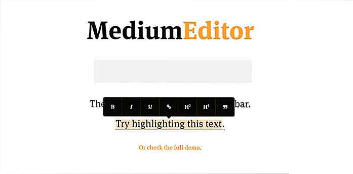 MediumEditor - Barra degli strumenti di modifica del testo incorporata per il Web