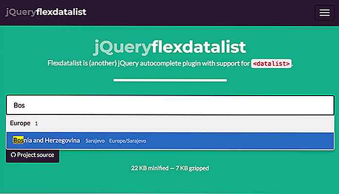 Flexdatalist - Autofullfør plugin med 
<datalist>  Brukerstøtte