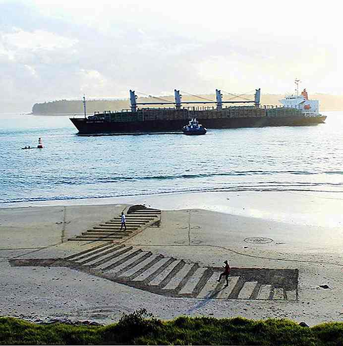 Buitengewone 3D Beach-kunst van Jamie Harkins