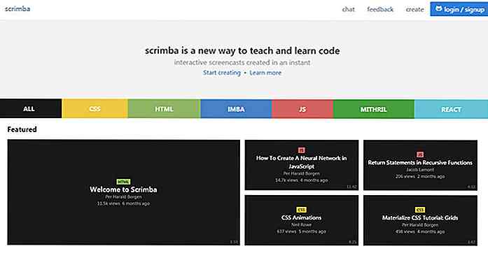 Visualizza e condividi Screencast di codifica con Scrimba