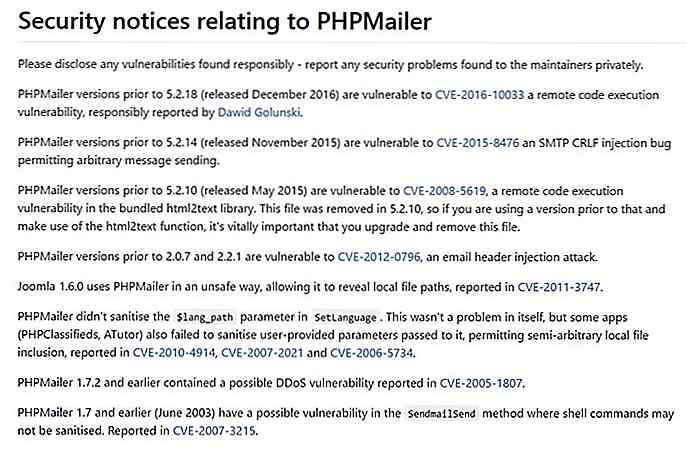 PHPMailer vulnérable aux exploits distants dus à un défaut critique