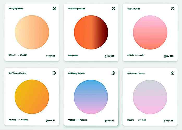 WebGradients - Een online bibliotheek met 180+ lineaire hellingen in CSS