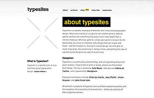 Showcase van webontwerpen met mooie typografie