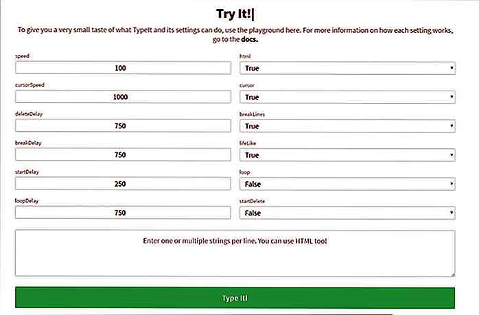 Codice Digitando animazioni di testo con jQuery TypeIt