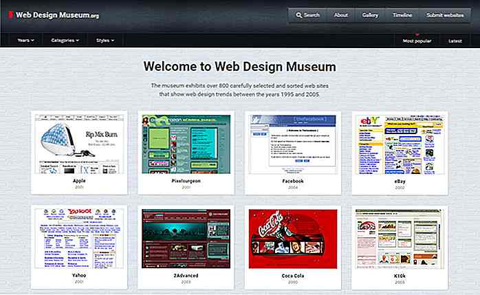 Web Design Museum viser deg webdesign trender fra fortiden