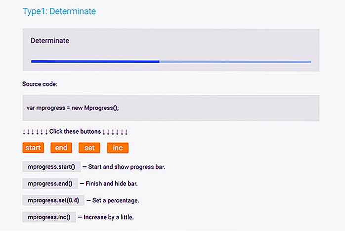 Crear barra de progreso de diseño de material fácilmente con Mprogress.js