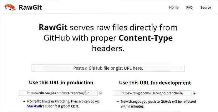 Converti file GitHub in risorse CDN non elaborate con RawGit