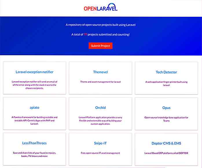 Ontdek Open Source Laravel-projecten met Open Laravel
