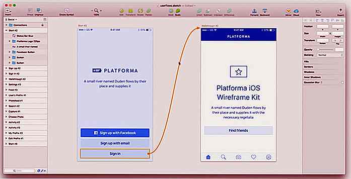 Maak stroomschema's in Sketch met User Flows plugin