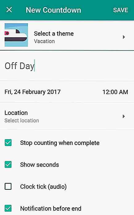 Stel Timer en Countdown in op alle evenementen met deze app