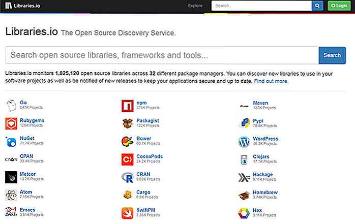 Libraries.io - Open Source Search Engine voor ontwikkelaars