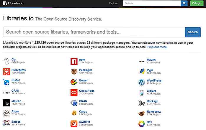 Libraries.io - Motor de búsqueda de código abierto para desarrolladores