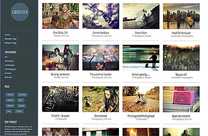 Utstilling av vakre WordPress-temaer med venstre sidefelt