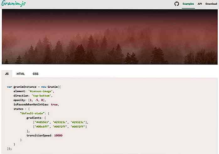 Crea bellissime transizioni graduali con Granim.js