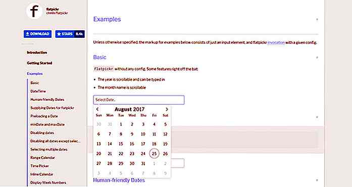 Crear selección de entrada de fecha y hora minimalista con Flatpickr