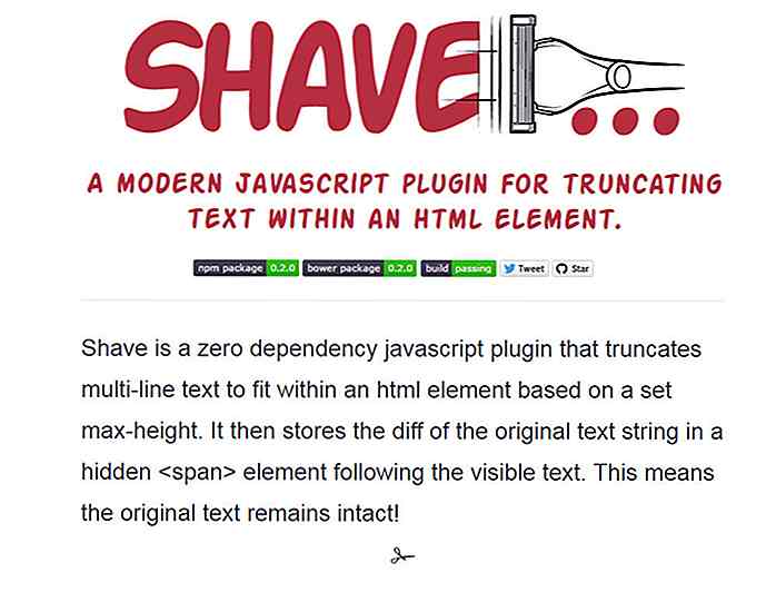 Dynamisch abgeschnittener Text mit Shave.js Plugin
