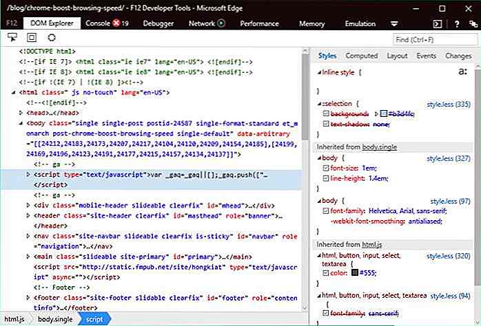 Desafío de DevTools: Edge F12 vs Firefox vs Chrome