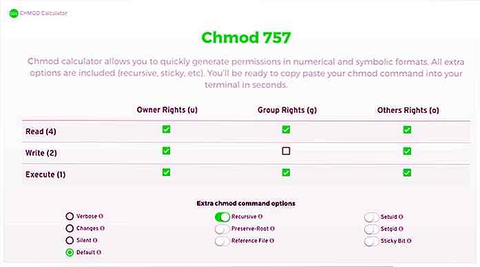 Questo calcolatore CHMOD rende creazione di comandi CHMOD un Cakewalk