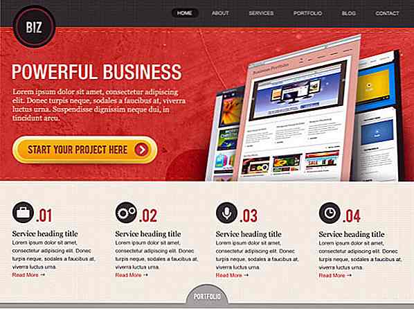 Freebie Release: Modèles de PSD "BiZ" Business Website