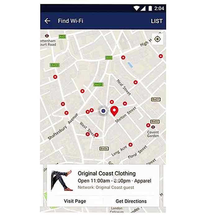 Encuentre Wi-Fi gratuito en las cercanías de Facebook