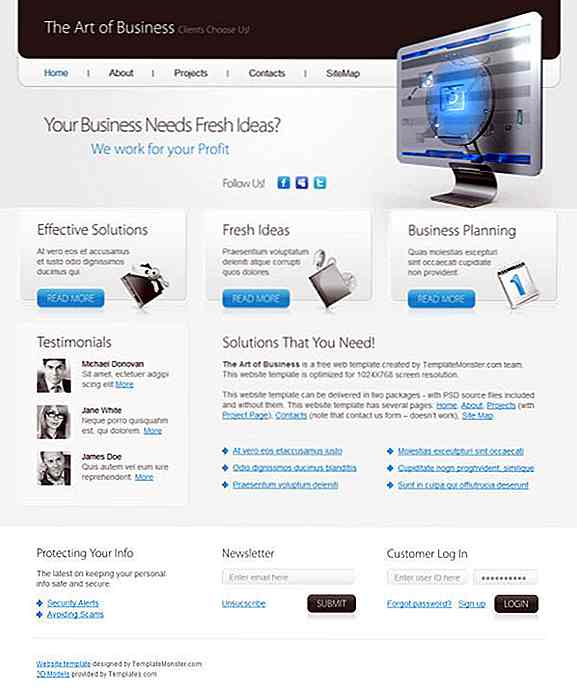 36 hochwertige Vorlagen und Tutorials zur Gestaltung der Business-Website