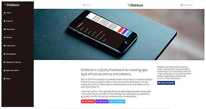 Crear menús deslizantes Easy Sliding con jQuery Slidebars Framework
