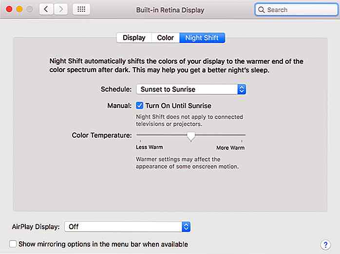 Apple apporte «Night Shift» à macOS Sierra