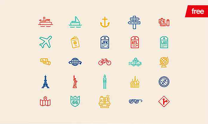 20 impresionantes Iconsets gratuitos de viajes y turismo que puedes descargar