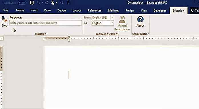 Crear documentos en MS Office con Voice Using Dictate