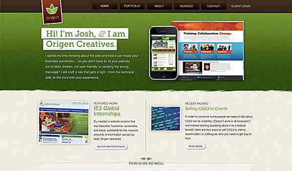 Schaufenster von umweltfreundlichen (grünen) Website-Designs