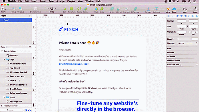Convertir des conceptions d'esquisse en bulletins HTML avec Slinky