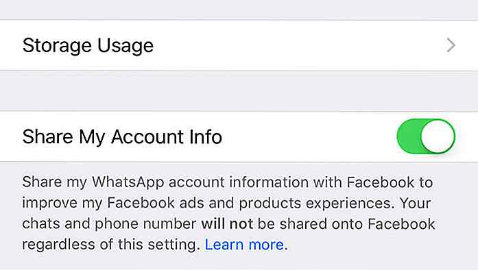 Cómo inhabilitar el uso compartido de datos de WhatsApp