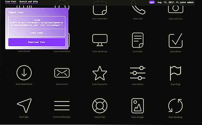 Icônes standart - Iconset vecteur libre dans les formats de police SVG, Sketch & Icon