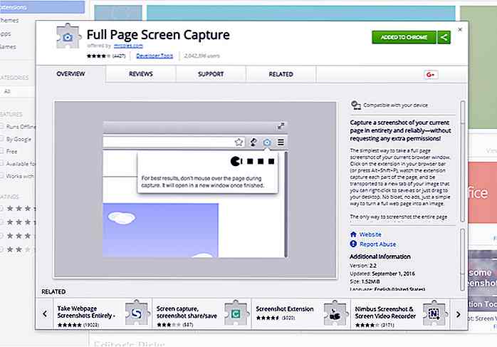 Obtenga capturas de pantalla completas del sitio web con esta extensión de Chrome