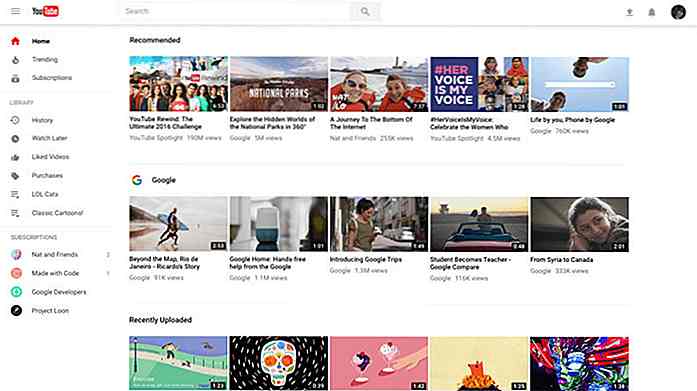 YouTube lanza una nueva actualización de diseño de materiales y es impresionante